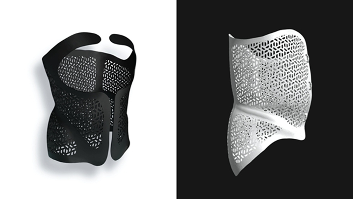 意大利Exos公司在CES 2021交易会展示了可定制3D打印后背牙套