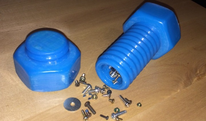 用這個3D打印螺絲儲存私房錢，你另一半一定找不到