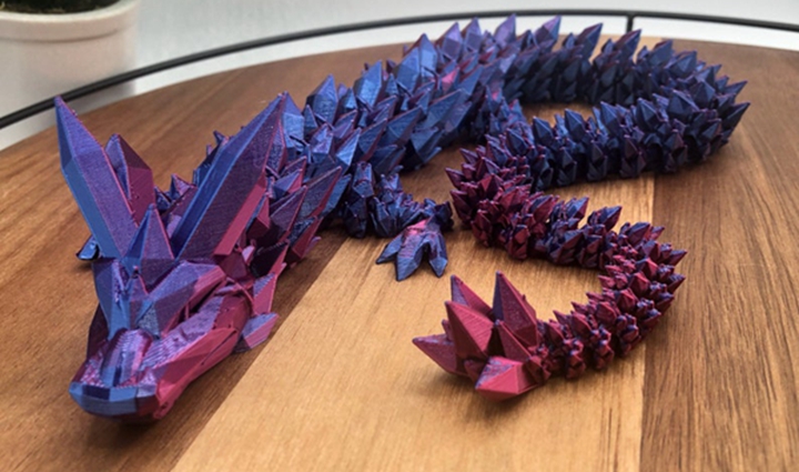 3D打印多色水晶全关节可动龙