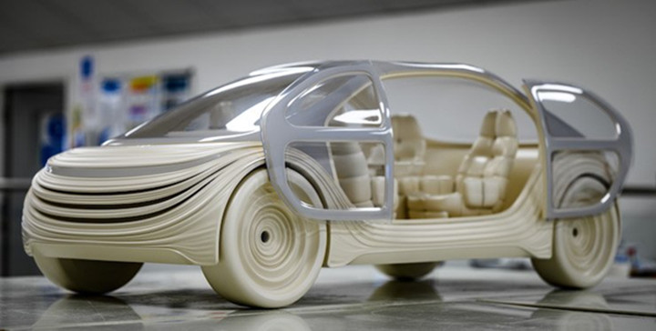 3D打印创新性电动汽车模型，虚拟变现实