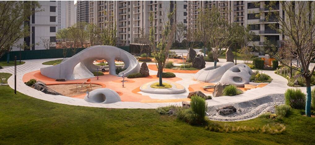 濟南一小區(qū)建3D打印游樂場，3D打印混凝土洞穴宛如天然巖層