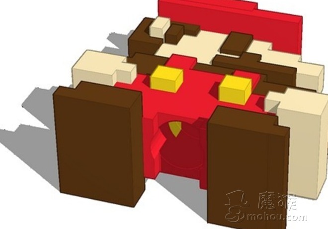 超級瑪麗3D模型 積木模型三維設(shè)計創(chuàng)意玩具